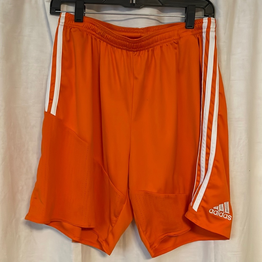 Adidas orange basketball gym shorts